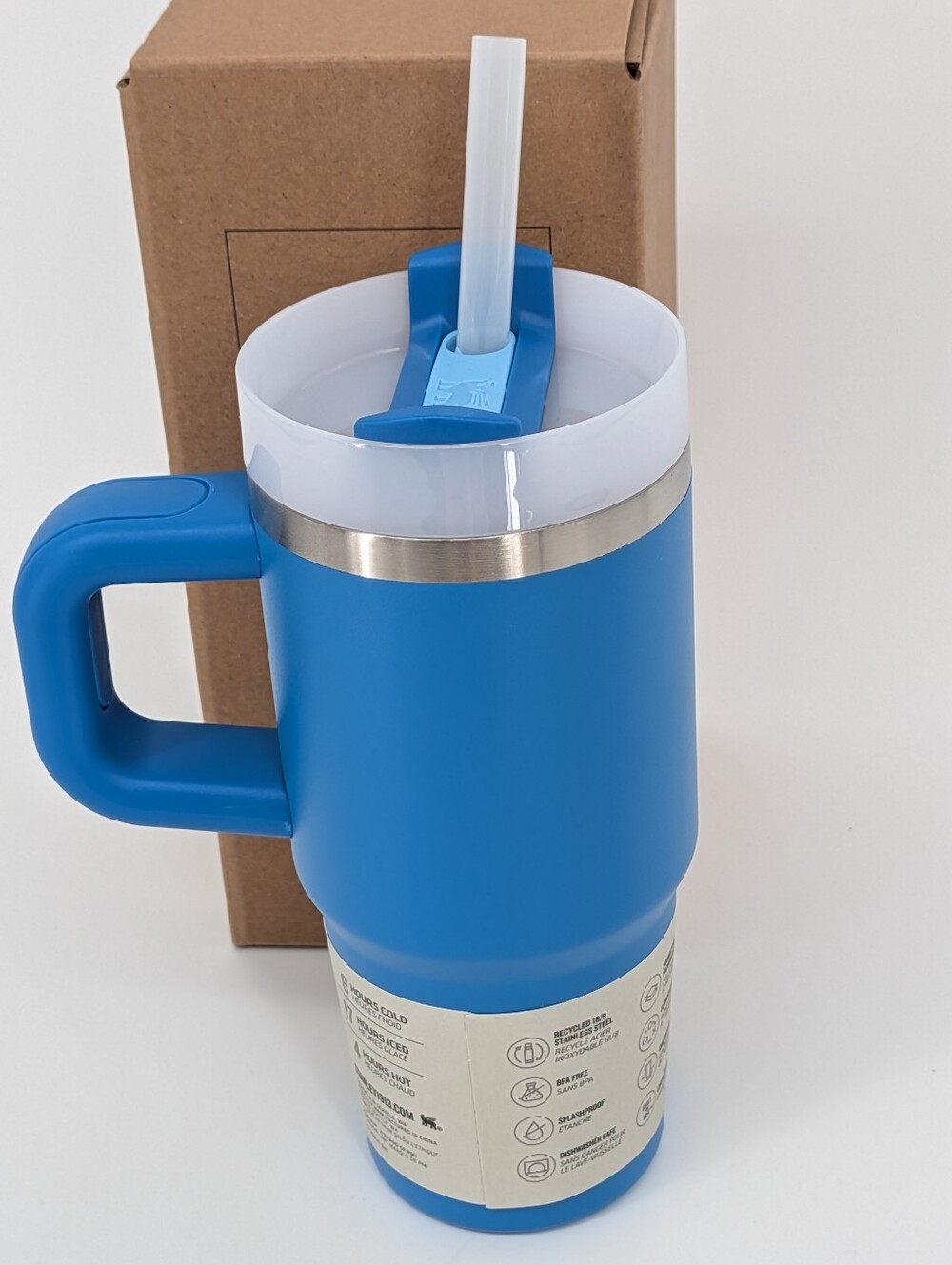 New STANLEY Quencher H2.0 Tumbler bottle cup with straw lunch 14oz azure blue - Picture 4 of 10